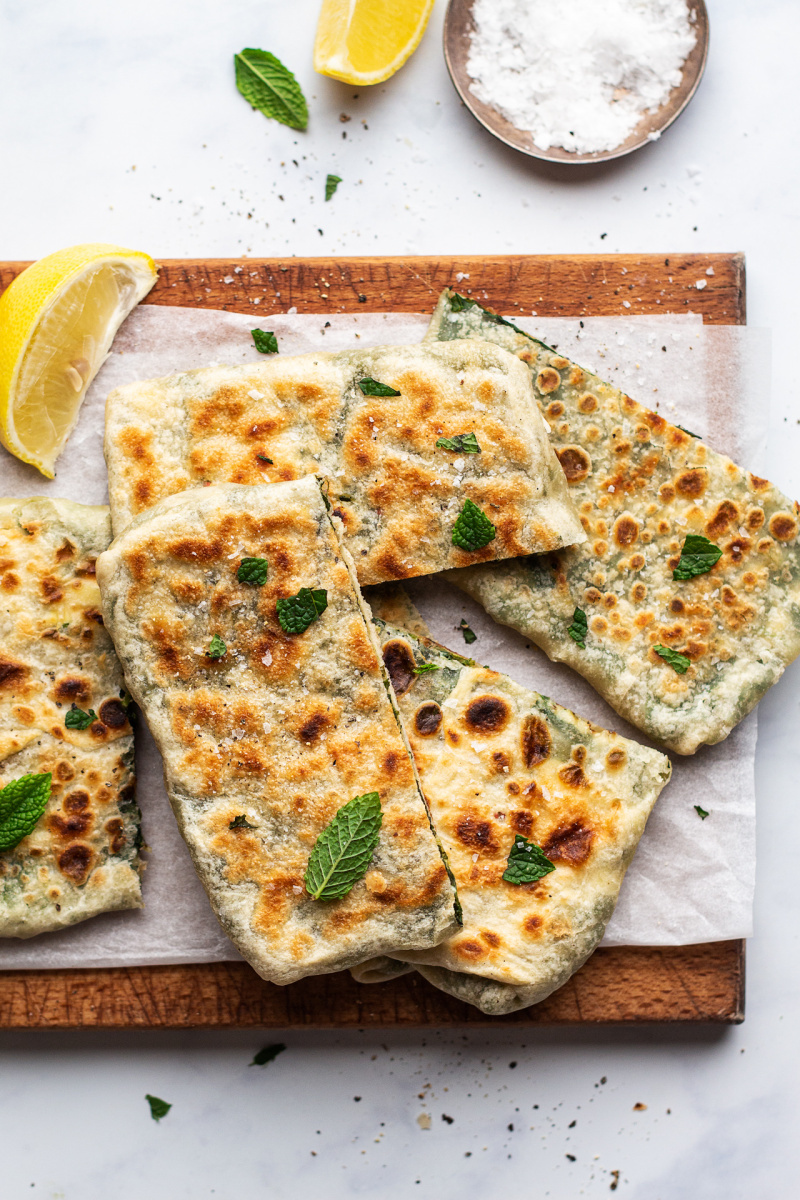 Spinach feta gozleme